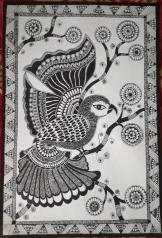 Parrot in the view of Mithila Culture