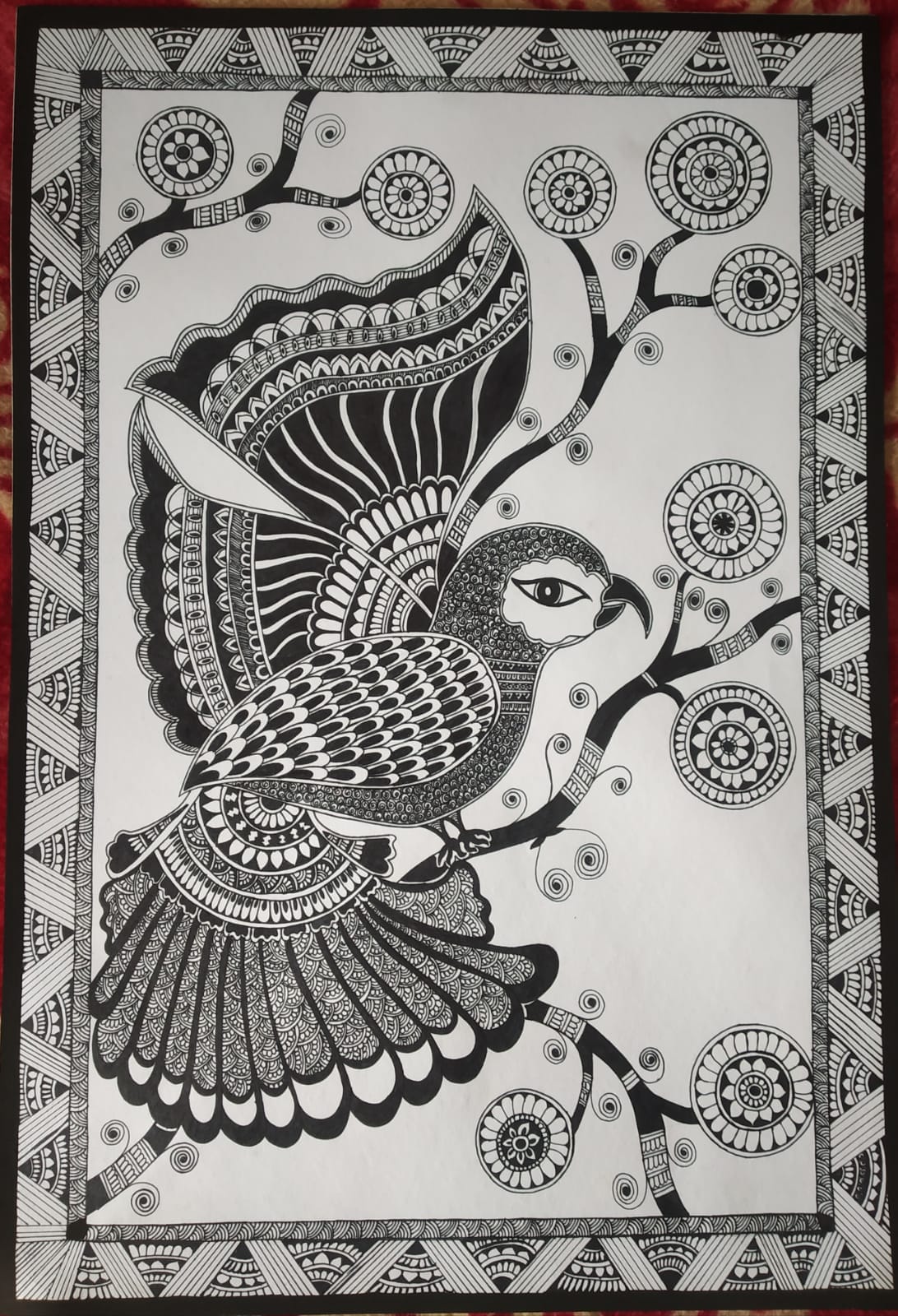 Parrot in the view of Mithila Culture