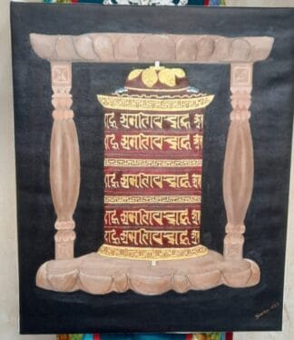 buddhist mane oil painting wit gold