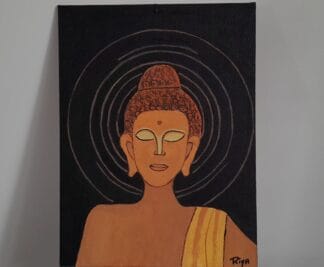 Gautam Buddha painting on canvas with size 12"x 16"