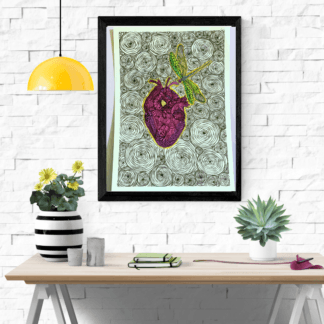Heart zentangle art